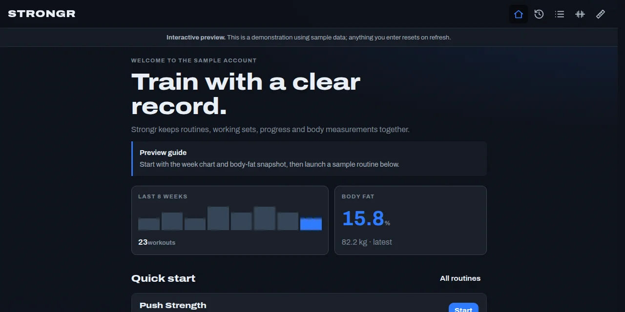 Strongr screenshot